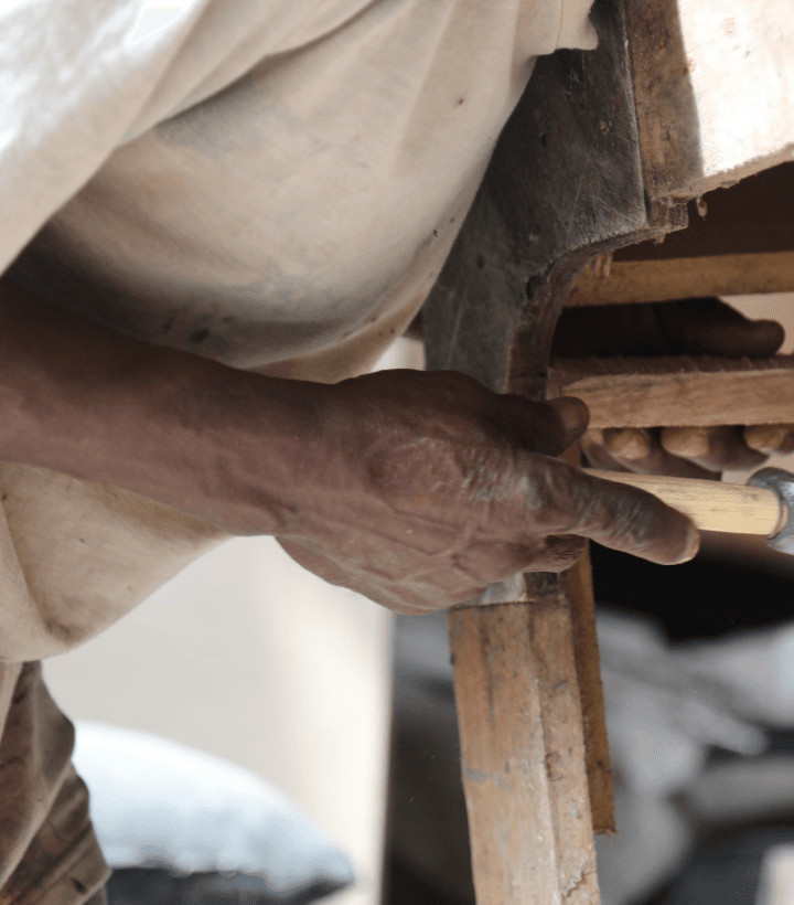 A furniture maker at work